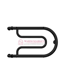 Фокстрот 2 - водяной полотенцесушитель, боковое подключение, черный