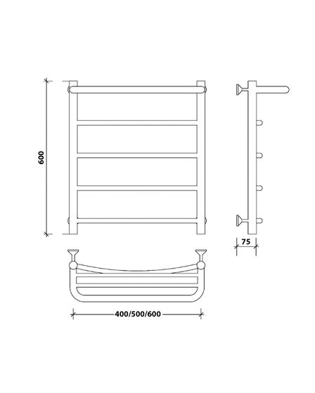 Водяной полотенцесушитель Secado Милан 1 СП из нержавеющей стали