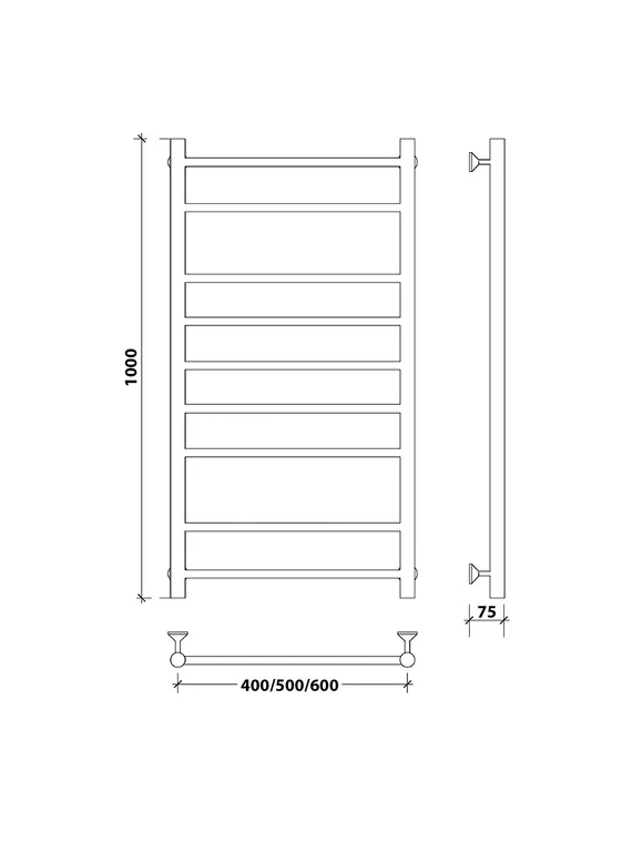 Водяной полотенцесушитель Secado Триада 2 из нержавеющей стали