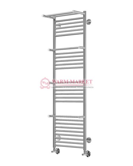 Аврора П27-2 - водяной полотенцесушитель с полками, нижнее подключение, черный