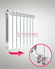 Rifar Alp VL 500 - биметаллический радиатор с нижним левым подключением