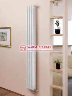 Вертикальный трубчатый радиатор Purmo Delta Lazerline 3180-4 секции, трехтрубный с боковым подключением.