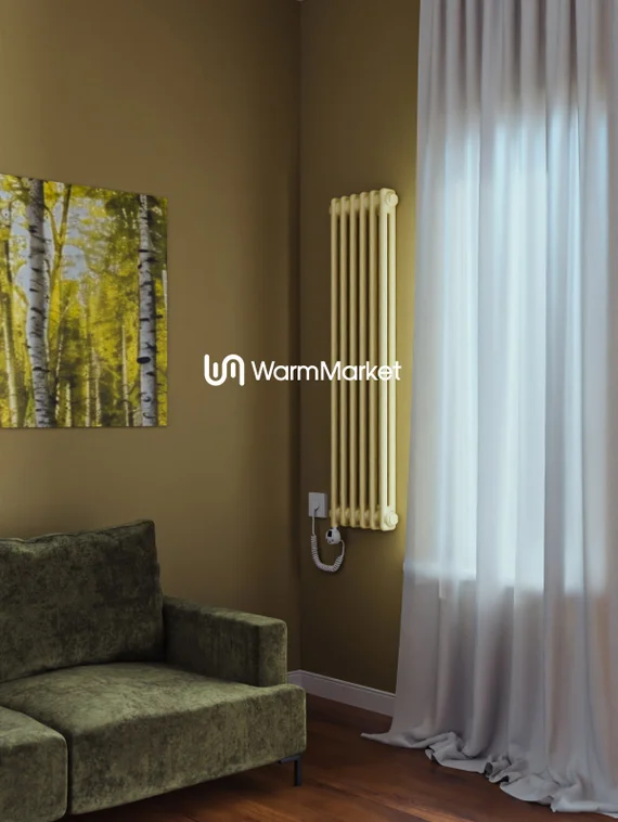 Bareng Softy Electric 2120 - электрический вертикальный двухтрубный трубчатый радиатор высотой 1200 мм