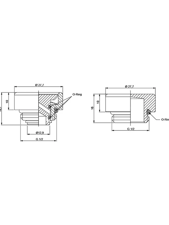 Воздухоотводчик кнопочный и заглушка дизайн Hummel Designtechnik 1/2"
