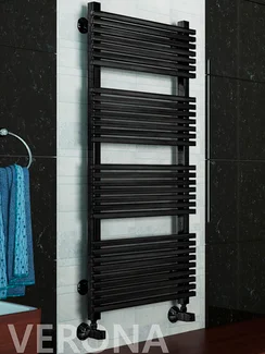 Verona Black -  черный дизайн полотенцесушитель с квадратным профилем