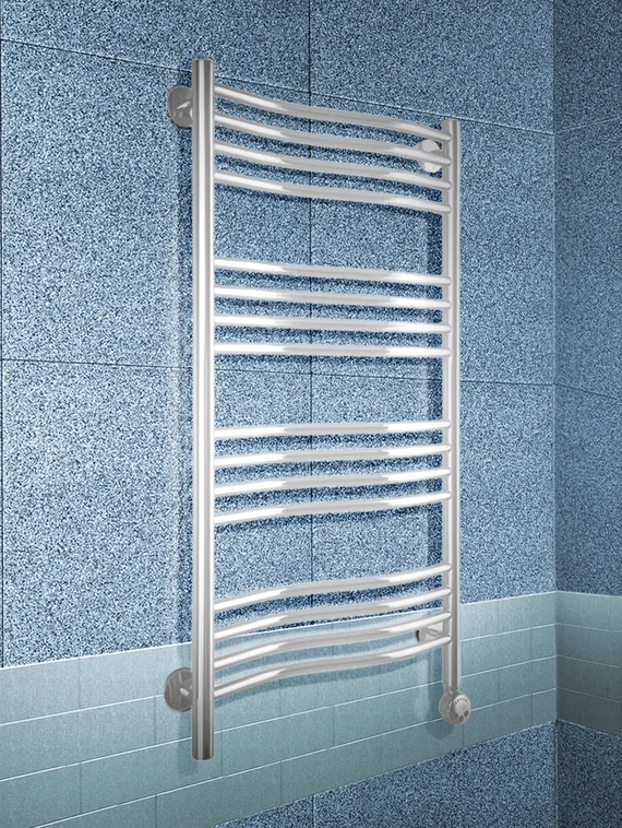 Fluid E - электрический полотенцесушитель слегка изогнутой формы белого цвета