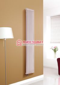 Вертикальный трубчатый радиатор Purmo Delta Lazerline 2180-6 секций, двухтрубный с нижним правым/левым подключением.