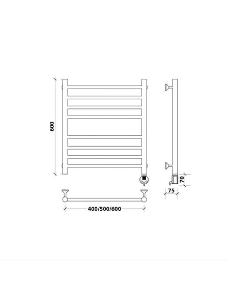 Электрический полотенцесушитель Secado Триада 4 из нержавеющей стали