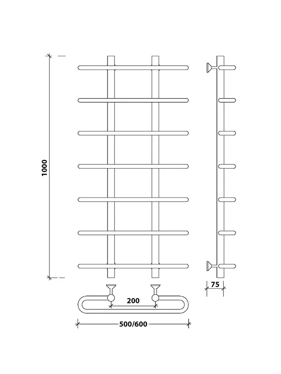 Водяной полотенцесушитель Secado Венеция 1 из нержавеющей стали