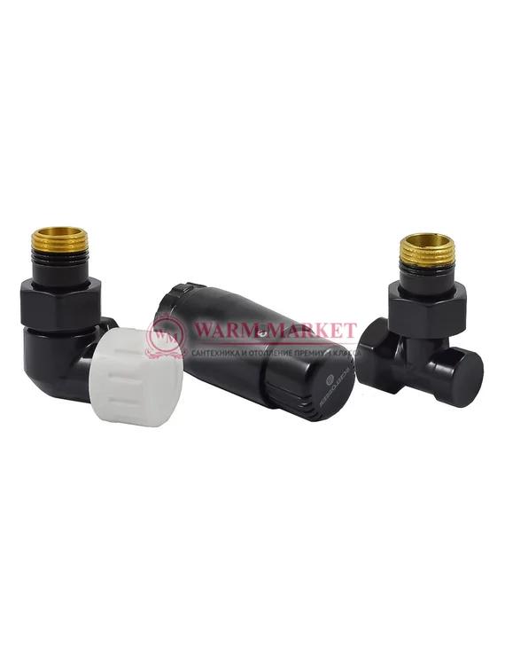 Комплект трехосевой левый Standard Mini DN15 GZ1/2 x GW1/2 с головкой Мини M30x1,5 Черный