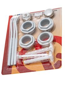 Монтажный комплект для подключения радиатора 3/4, c 3 кронштейнами, белого цвета