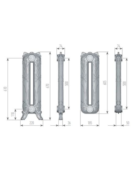 Exemet Pond 500 - чугунный дизайн радиатор