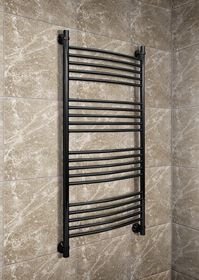 Bogema Black - водяной полотенцесушитель черного цвета, 500х500 мм