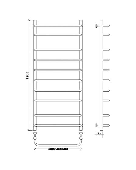 Водяной полотенцесушитель Secado Мерида 2 из нержавеющей стали