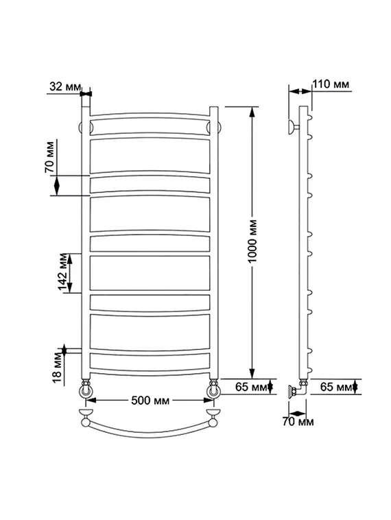 Водяной полотенцесушитель Secado Милан 2 из латуни