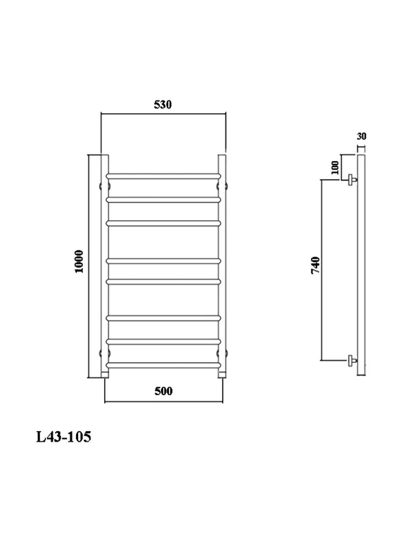 Galant 3 (прямой) - водяной полотенцесушитель из нержавеющей стали