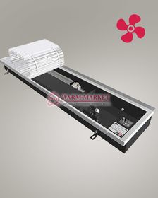 Внутрипольный конвектор Vitron с корпусом из нержавеющей стали(AISI 0,8мм) , c вентилятором шириной 260 мм (без решетки)