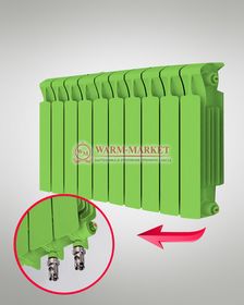 Rifar Monolit VL Ral 350 - цветной биметаллический радиатор с нижним левым подключением