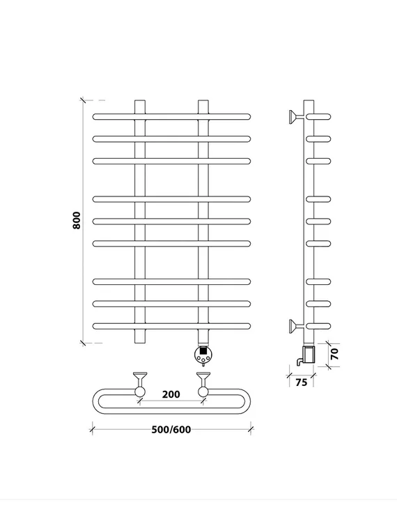 Электрический полотенцесушитель Secado Венеция 3 из нержавеющей стали