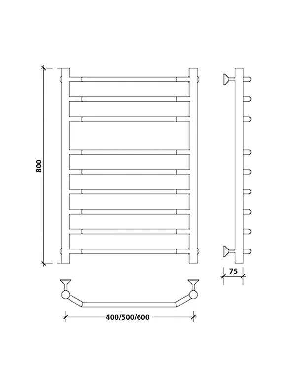 Водяной полотенцесушитель Secado Агата 5 из нержавеющей стали