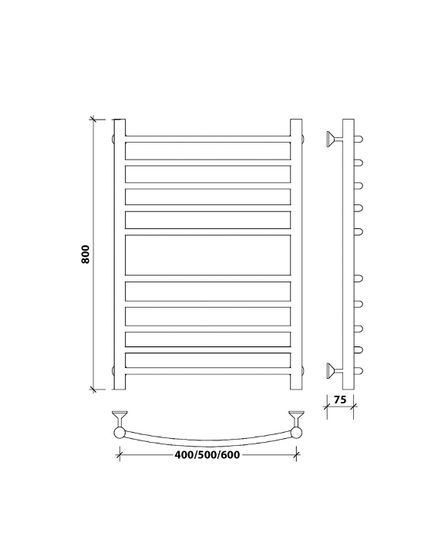 Водяной полотенцесушитель Secado Милан 4 из нержавеющей стали