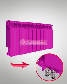 Rifar Alum VR Ral 350 - цветной алюминиевый радиатор с нижним правым подключением