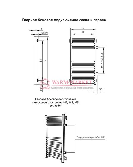 Полотенцесушитель ArtofSpace Loft Chrome