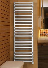 Белый полотенцесушитель Terma Pola - лесенка с чередующимися блоками перекладин