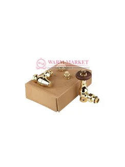 Комплект для подключения радиатора Old Style термостатический угловой, золото