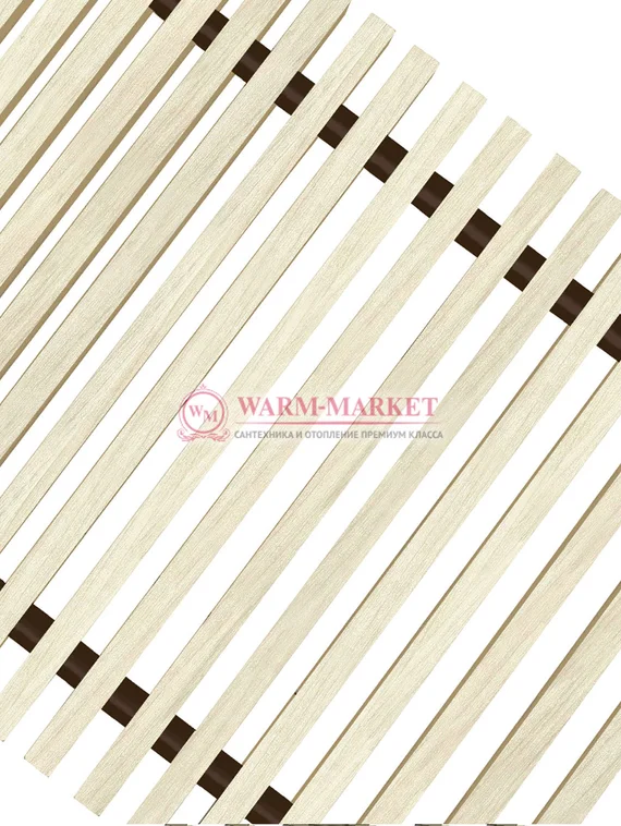 Решетка для внутрипольного конвектора Techno поперечная деревянная шириной 350 мм, цвет светлое дерево