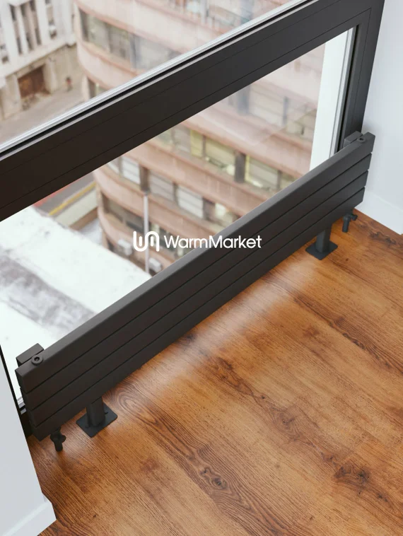 Bareng Temper ZN 2250 - напольный трубчатый радиатор шириной 2250 мм, нижнее разнесенное подключение