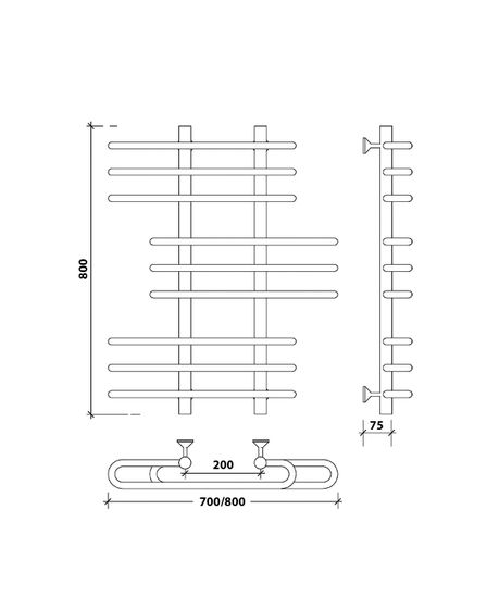 Водяной полотенцесушитель Secado Венеция 6 из нержавеющей стали