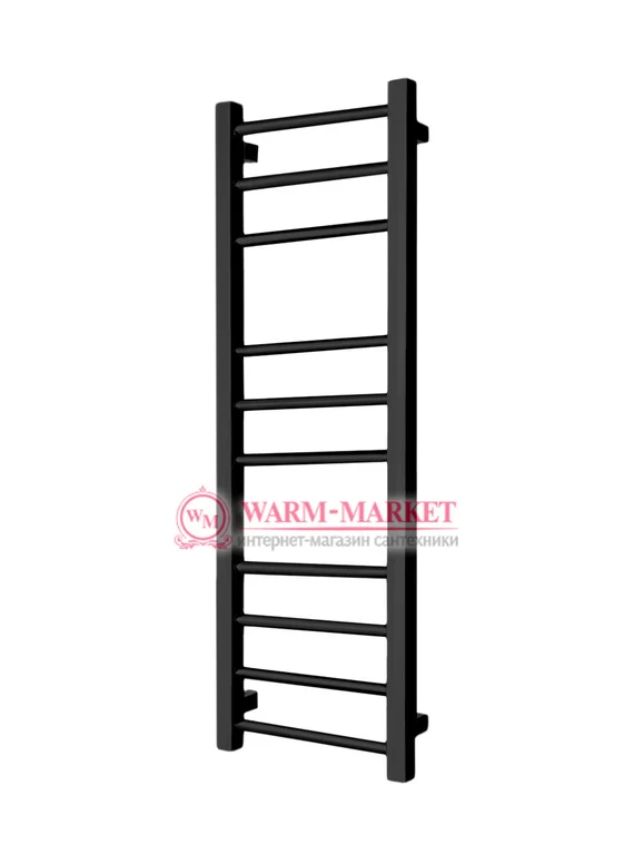 Eco Classic 1200х300 - узкий водяной полотенцесушитель из нержавеющей стали 300 мм. шириной цвет черный.