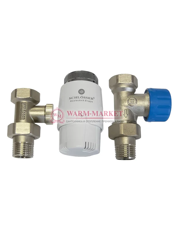 Комплект прямой DN15 GZ1/2 x GW1/2 с термоголовкой 600100030