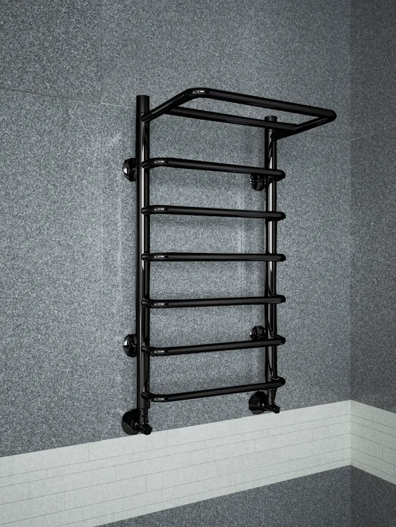 Polka E - электрический полотенцесушитель черного цвета.