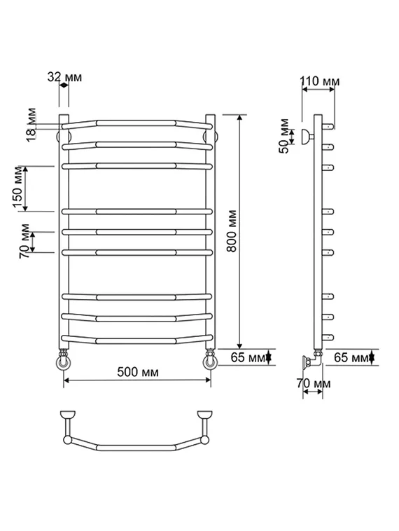 Электрический полотенцесушитель Secado Агата 2 из латуни