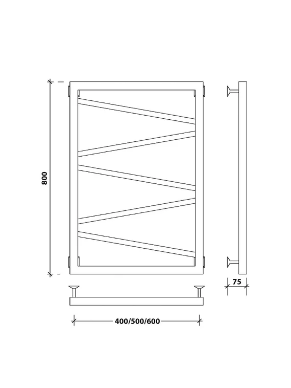 Водяной полотенцесушитель Secado Мирано из нержавеющей стали, черный