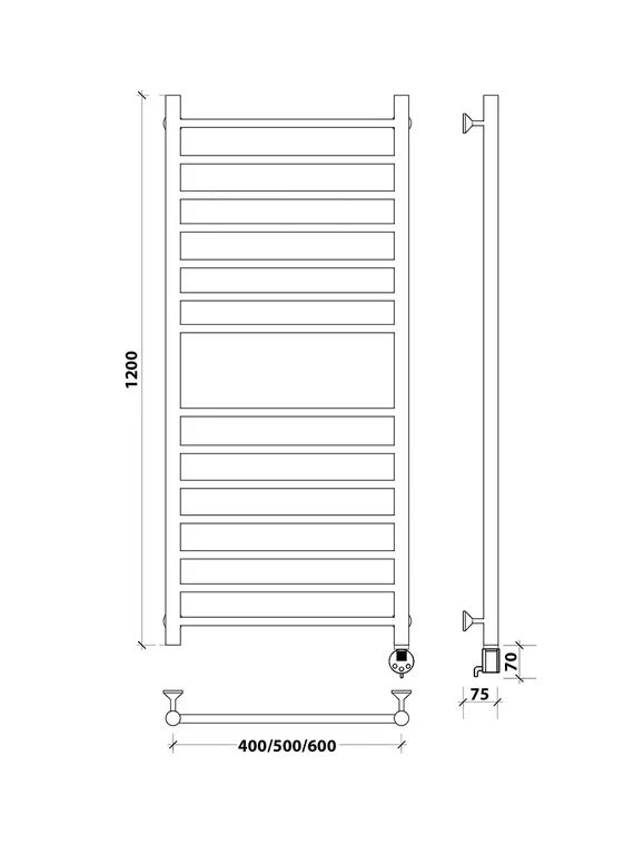 Электрический полотенцесушитель Secado Триада 4 из нержавеющей стали