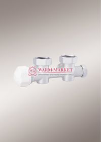 Tblock узел Hummel угловой с бойпасом, с 2 ниппелями G 1/2 х 3/4 белый