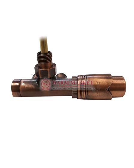 Клапан с погружающей трубкой Duo-Plex DN15 GZ 1/2xM22 x1,5 с термоголовкой Античная Медь