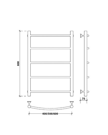 Водяной полотенцесушитель Secado Милан 1 из нержавеющей стали