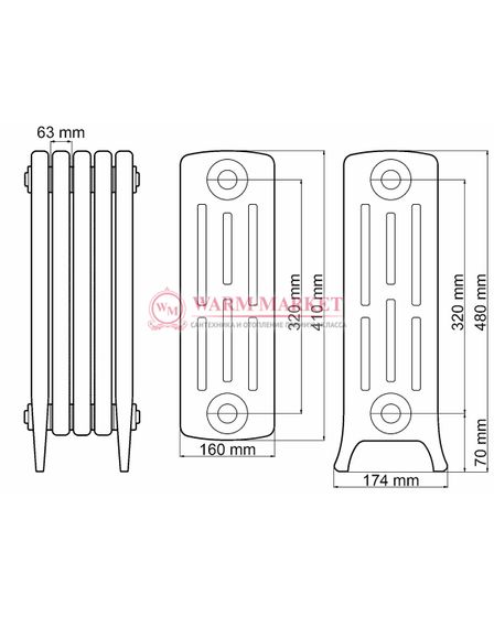 Чугунный радиатор Demir Dokum Tower 4048