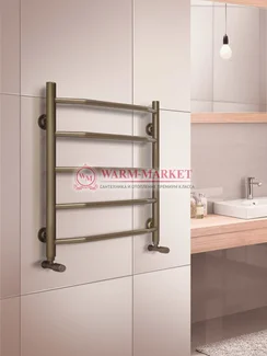Warmer N Victoria 500х500 -5 перекладин полотенцесушитель  c нижним подключением античная бронза
