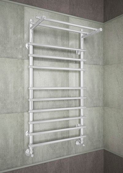 Vatra - полотенцесушитель с греющей полкой белого цвета