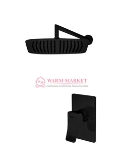 Встраиваемый комплект для душа с верхней душевой насадкой черный А12669-Bl