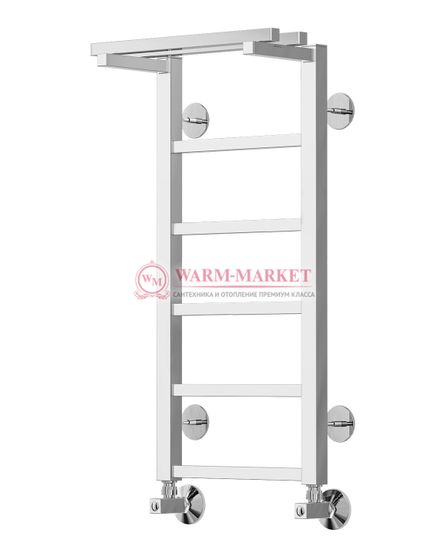 Контур П6-1 - водяной полотенцесушитель с полкой, нижнее подключение, черный