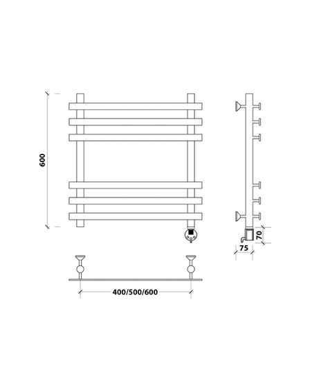 Электрический полотенцесушитель Secado Понтида + из нержавеющей стали