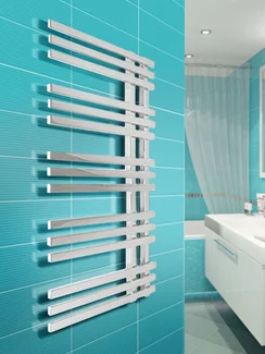 Marsel White  - белый дизайн полотенцесушитель в форме гребня с квадратным профилем