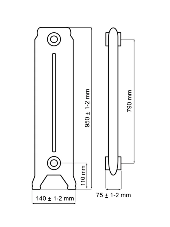 Чугунный радиатор HeatWave Azalia 950