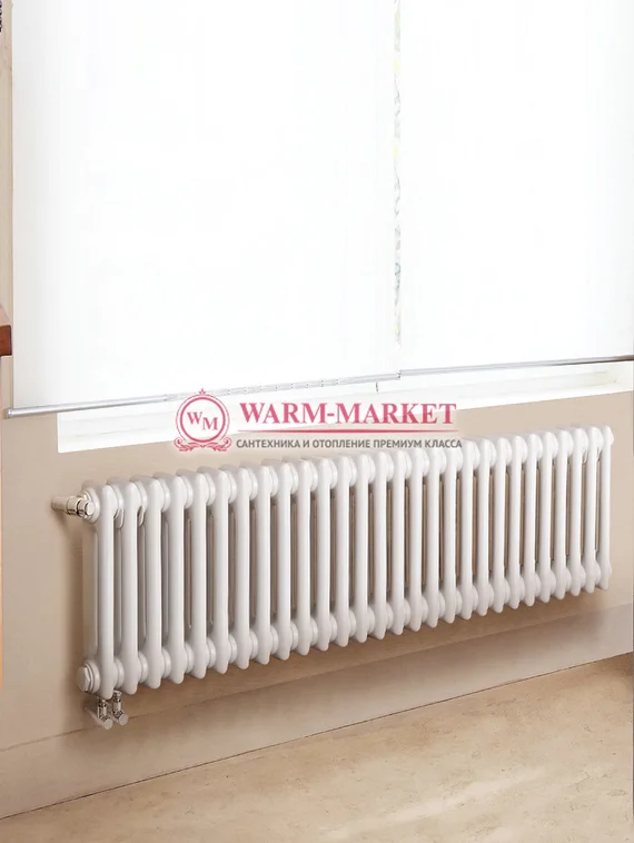 Трубчатый радиатор Dia Norm 2057-28 секций, двухтрубный с нижним правым/левым подключением с вентилем.